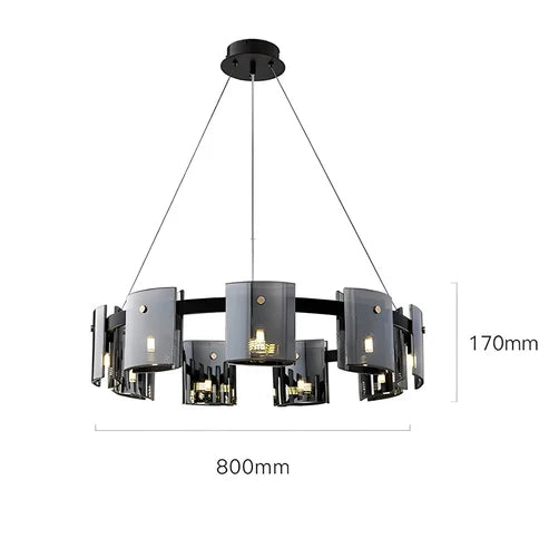 Tyro™ | Smoky Glass Modern Chandelier