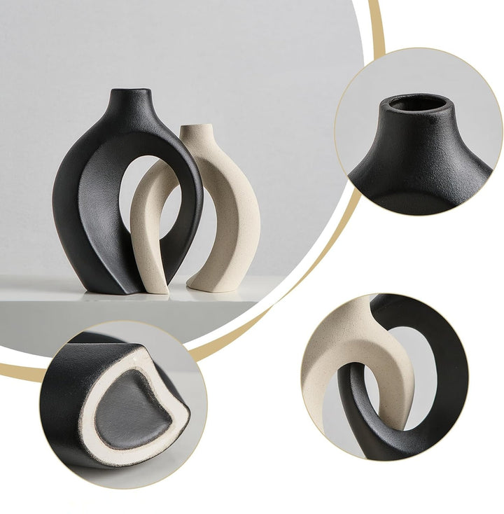 Moro™ | Bohemian Geometric Keramikvasen-Set