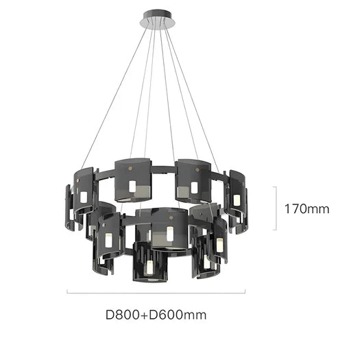 Tyro™ | Smoky Glass Modern Chandelier