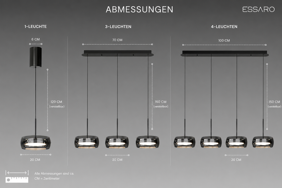 Esraa | Glas Pendelleuchte