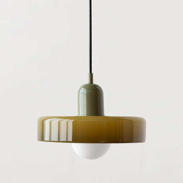 Vintage Flair 3-köpfige Pendelleuchte aus farbigem Glas