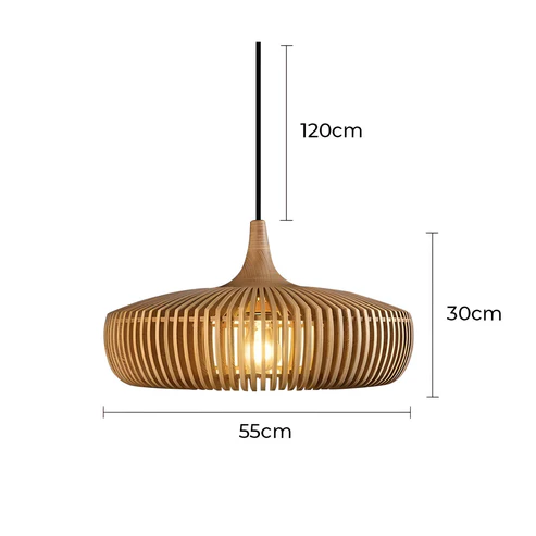 Velora ™ | Rustikale Holz-Pendelleuchte