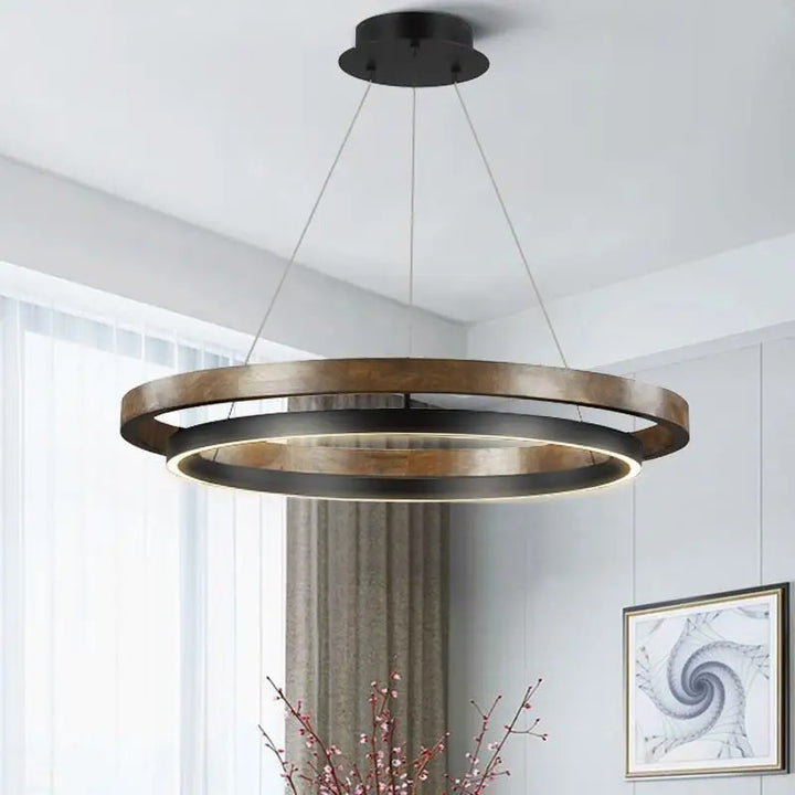 Morvelle™ | Moderner Kronleuchter mit Holzmaserung