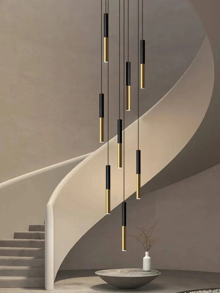 Yvida™ | Black Brass Tube Pendelleuchte