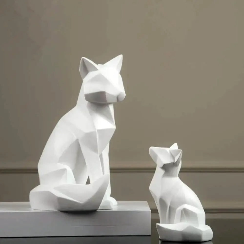 Amara™ | Geometrische Fuchs-Familien-Skulptur