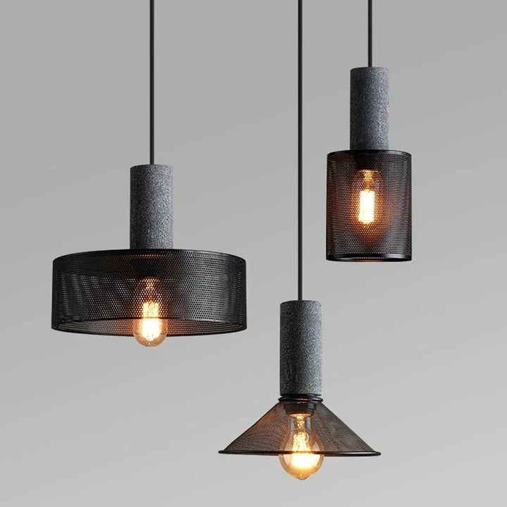Soluvia™ | Industrielles Zement-Pendelleuchten-Set