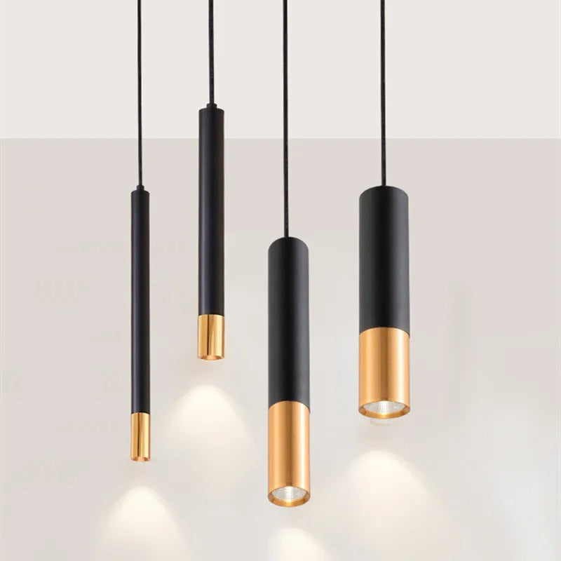 Yvida™ | Black Brass Tube Pendelleuchte