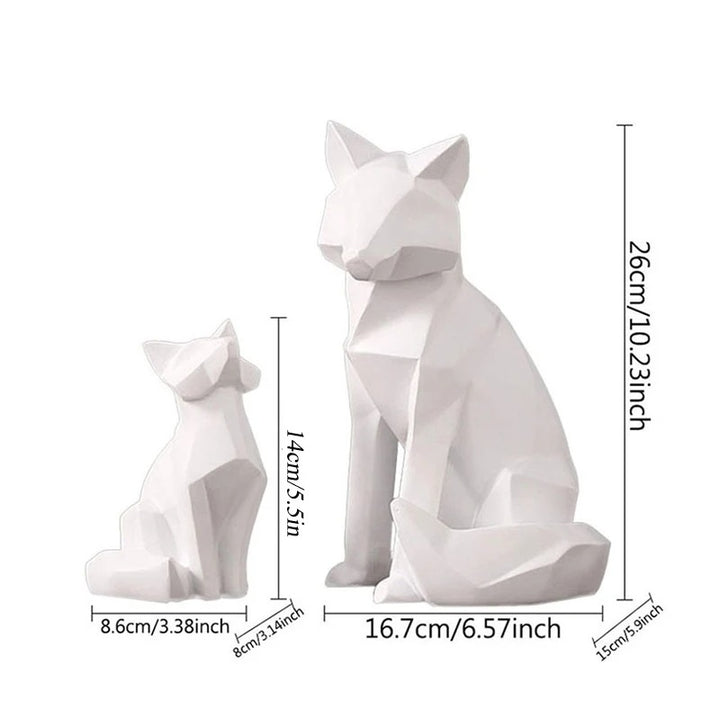 Amara™ | Geometrische Fuchs-Familien-Skulptur
