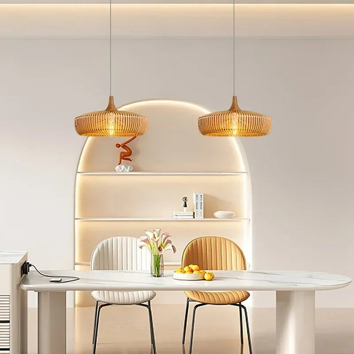 Velora ™ | Rustikale Holz-Pendelleuchte