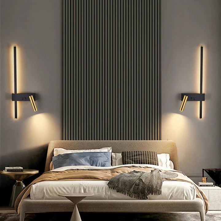 Taro™ | Schwarz-Goldene Wandleuchte