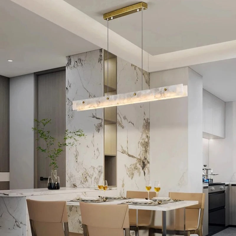 Yilan™ | Moderne lineare Marmor-Hängeleuchte