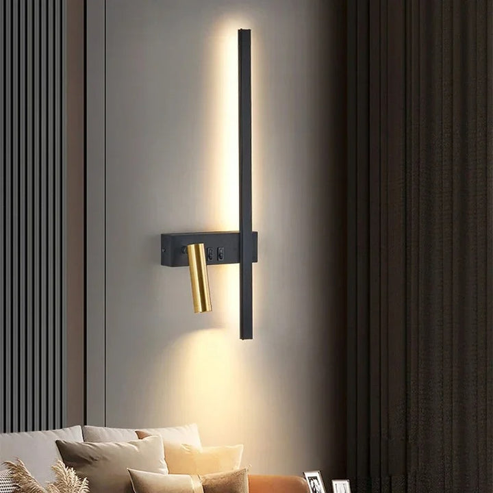 Taro™ | Schwarz-Goldene Wandleuchte