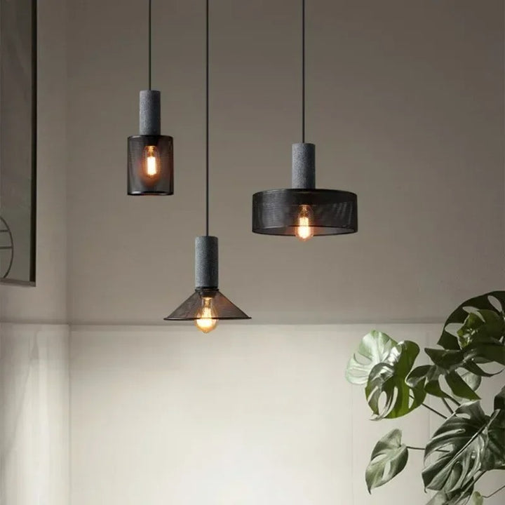 Soluvia™ | Industrielles Zement-Pendelleuchten-Set