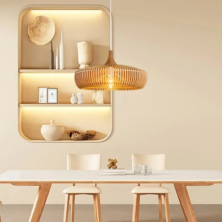 Velora ™ | Rustikale Holz-Pendelleuchte