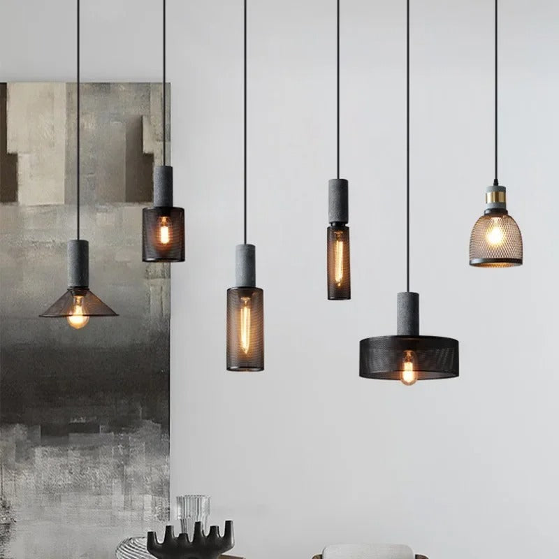 Soluvia™ | Industrielles Zement-Pendelleuchten-Set