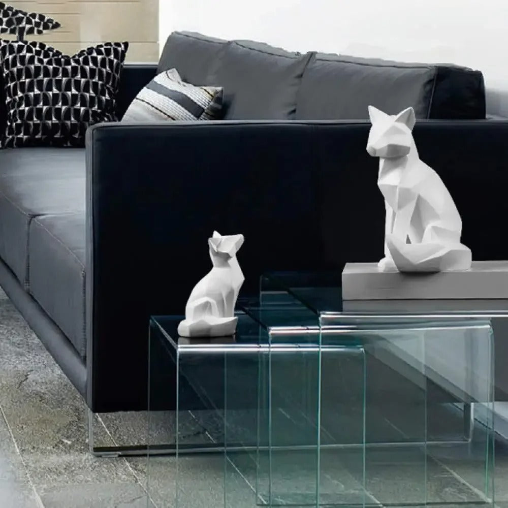 Amara™ | Geometrische Fuchs-Familien-Skulptur