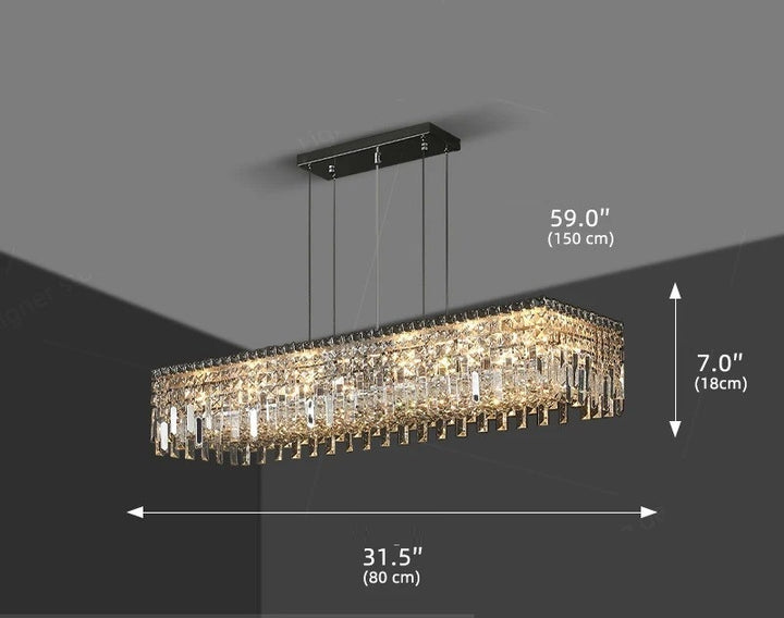 Cuba™ | Langer Kristall-Luxus-Kronleuchter