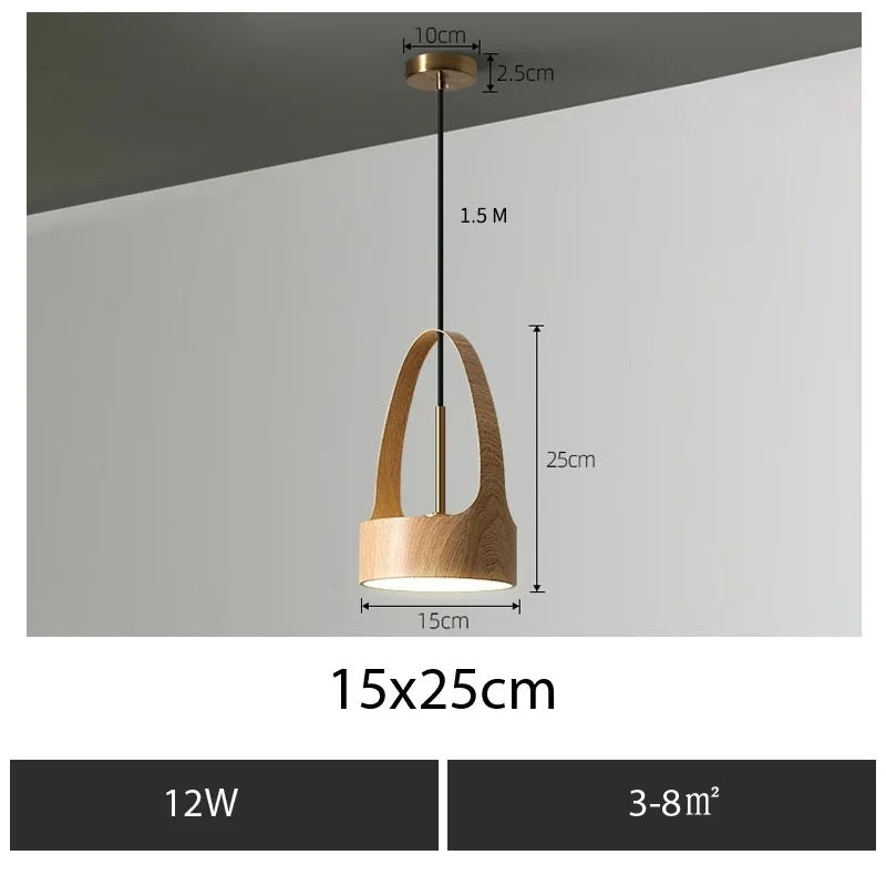 Levin™ | Moderne Pendelleuchte mit Holzmaserung