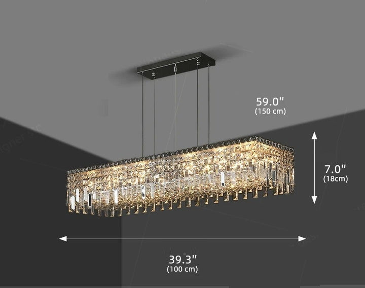 Cuba™ | Langer Kristall-Luxus-Kronleuchter