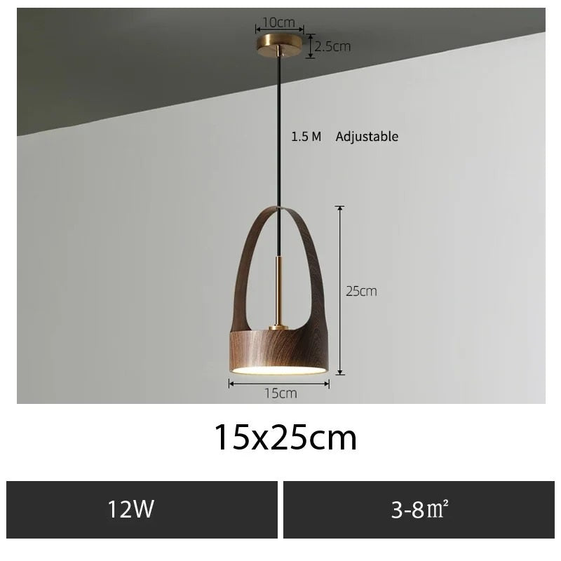 Levin™ | Moderne Pendelleuchte mit Holzmaserung