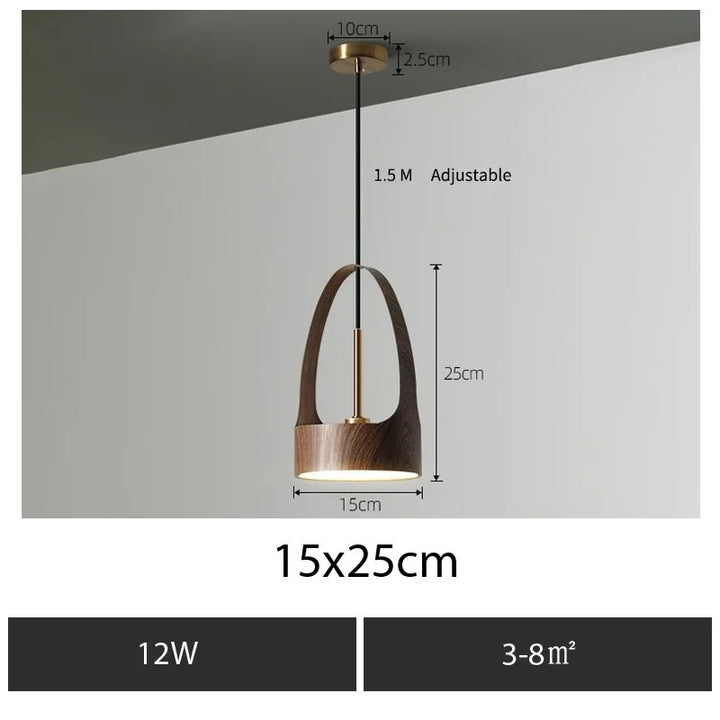 Levin™ | Moderne Pendelleuchte mit Holzmaserung