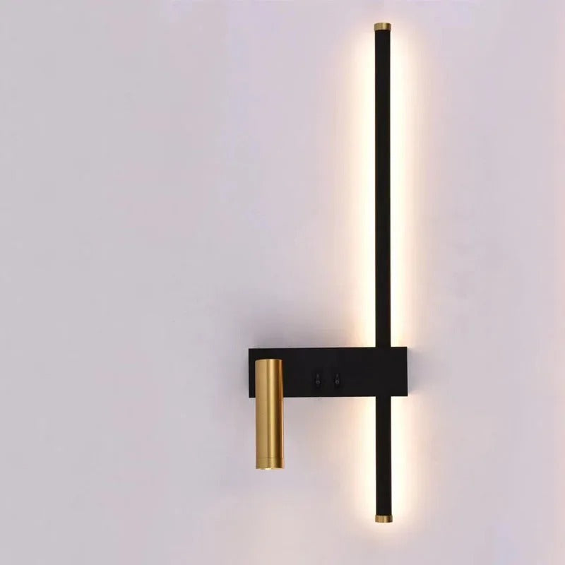 Taro™ | Schwarz-Goldene Wandleuchte