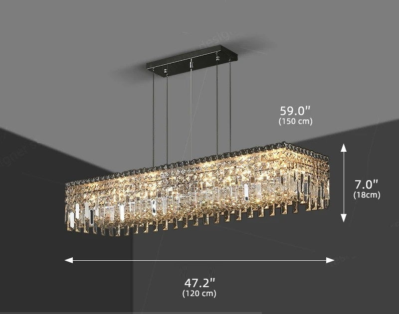 Cuba™ | Langer Kristall-Luxus-Kronleuchter