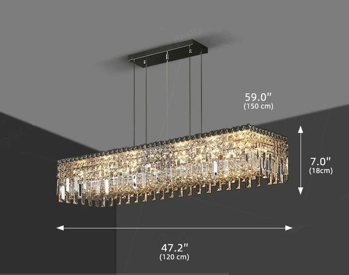 Cuba™ | Langer Kristall-Luxus-Kronleuchter