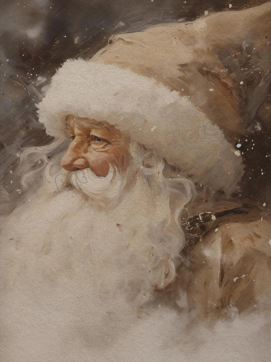 Klaus™ | Antike Weihnachtsmann-Leinwandkunst