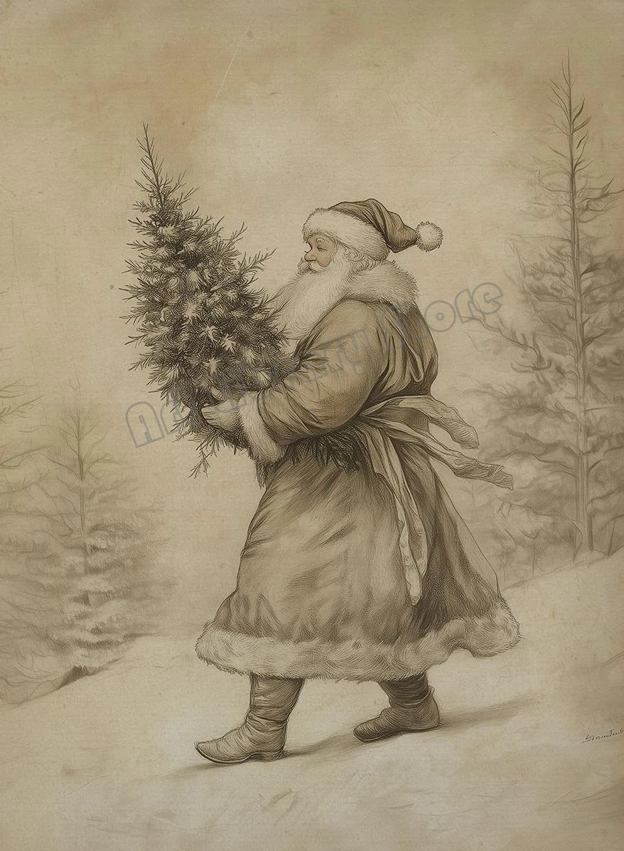 Klaus™ | Antike Weihnachtsmann-Leinwandkunst