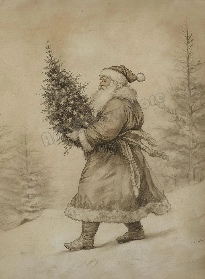 Klaus™ | Antike Weihnachtsmann-Leinwandkunst