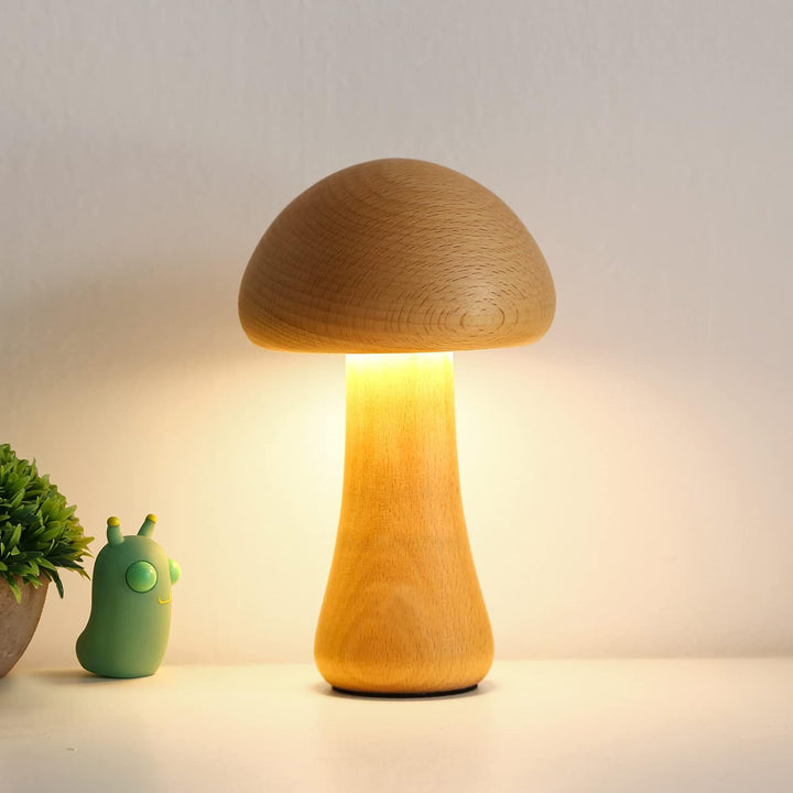 Oskar™ | Pilz-Tischlampe aus Naturholz
