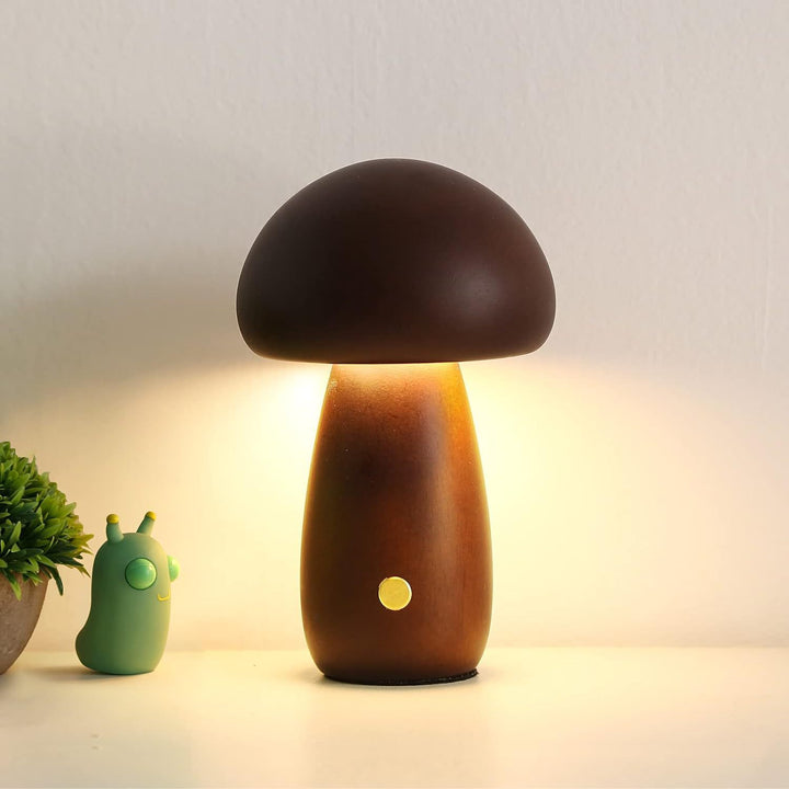 Oskar™ | Pilz-Tischlampe aus Naturholz