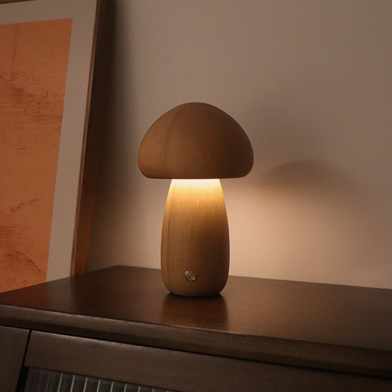 Oskar™ | Pilz-Tischlampe aus Naturholz