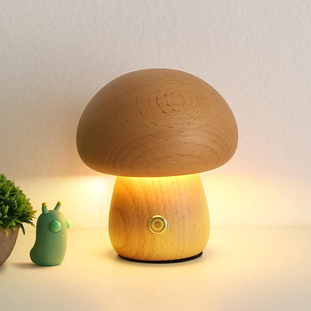 Oskar™ | Pilz-Tischlampe aus Naturholz