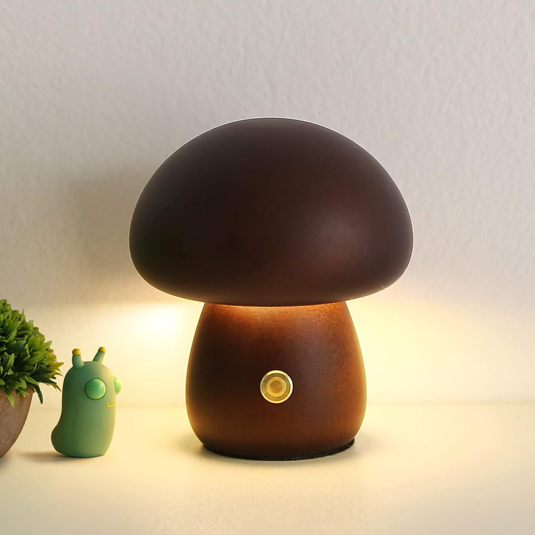 Oskar™ | Pilz-Tischlampe aus Naturholz