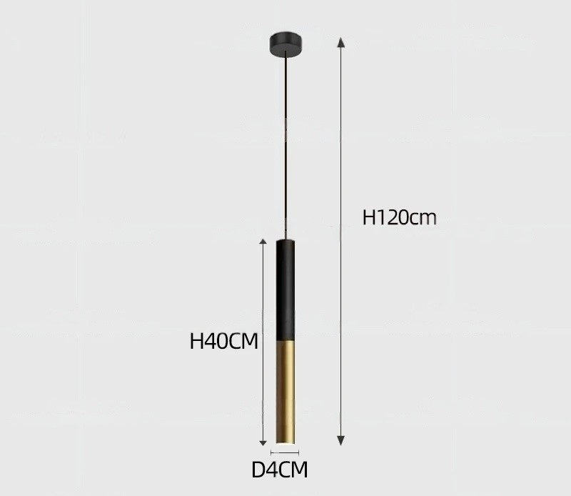 Yvida™ | Black Brass Tube Pendelleuchte