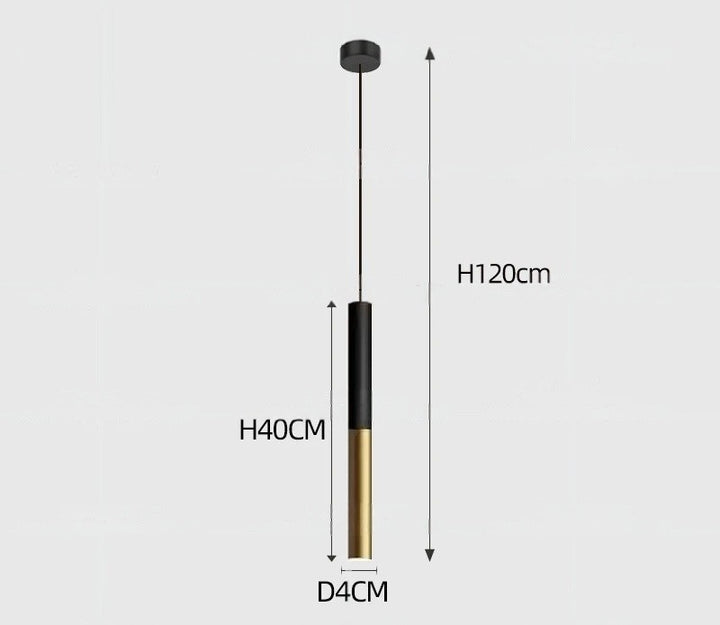 Yvida™ | Black Brass Tube Pendelleuchte