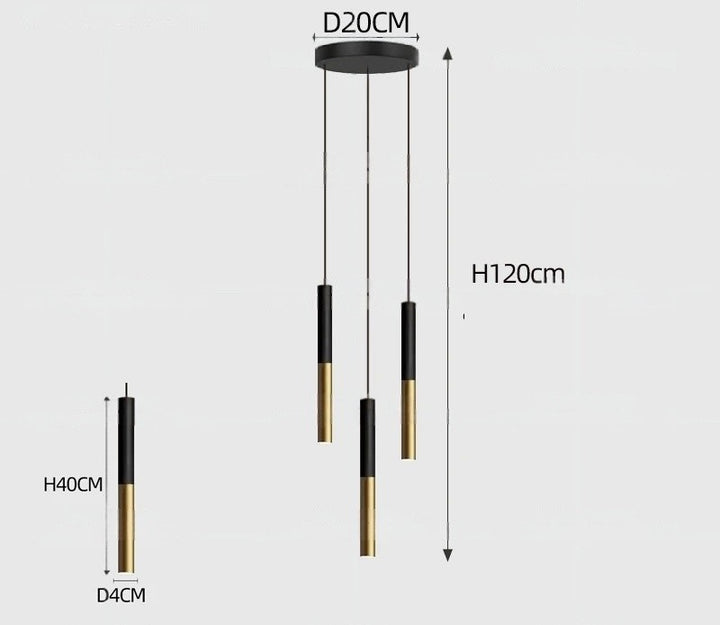 Yvida™ | Black Brass Tube Pendelleuchte